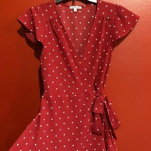 Red polka dot dress
